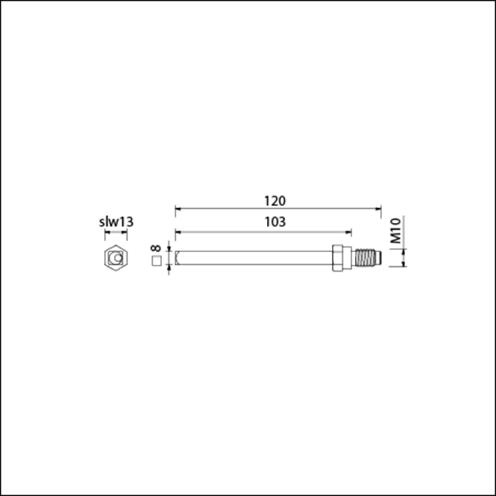 T-gelagerde wisselquickstift 8x120mm