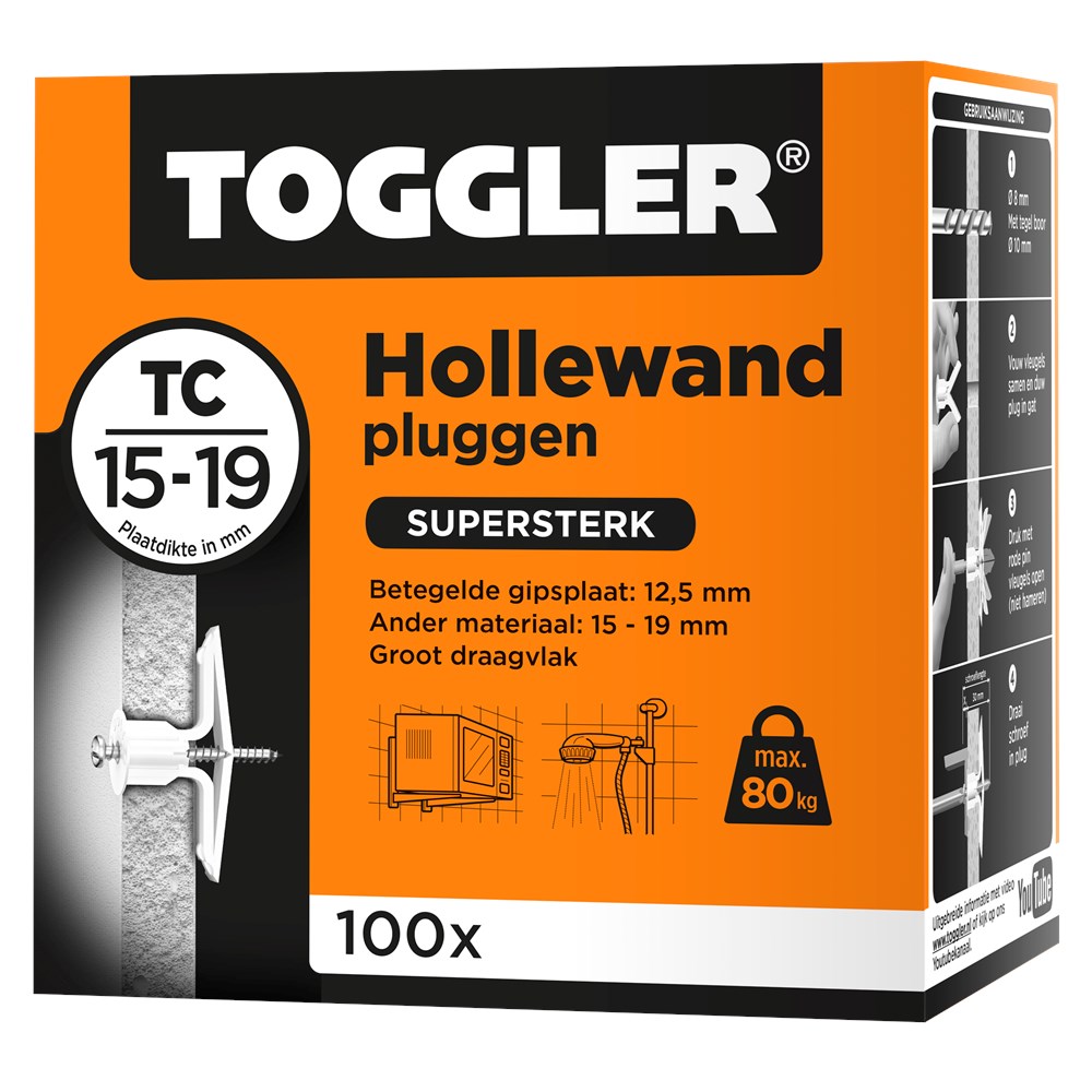 bovenste Oh verzonden Toggler hollewandplug TC 16-19mm (100st) | Polvo bv