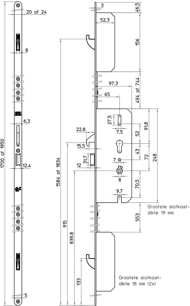 Afbeelding voor Veiligheidsmeerpuntssluiting, Comforte EasyExit voordeur, PC-uitsparing 4917 01-12