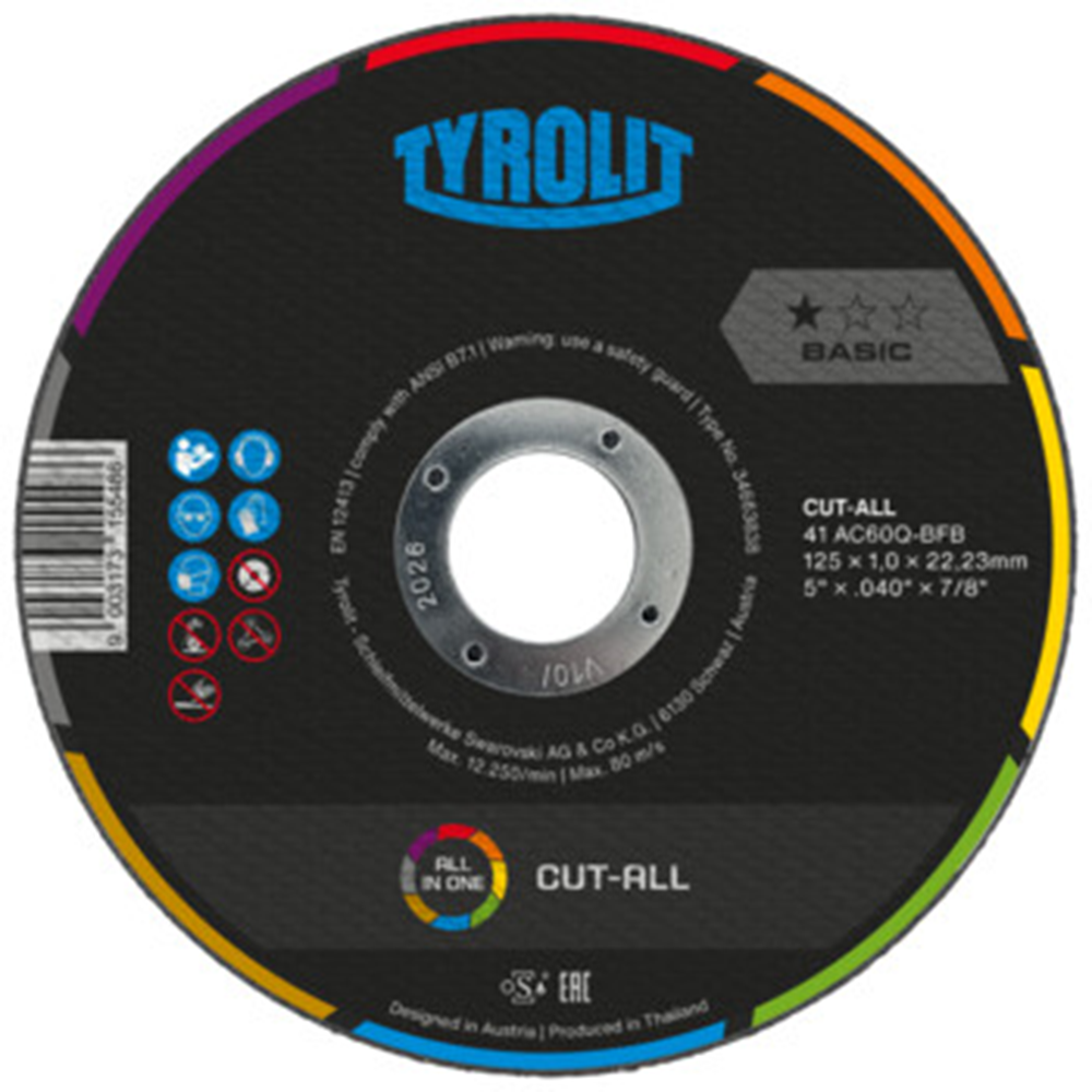 Tyrolit 115mm x 1.6mm Basic Cut-all Universal Grinder Disc