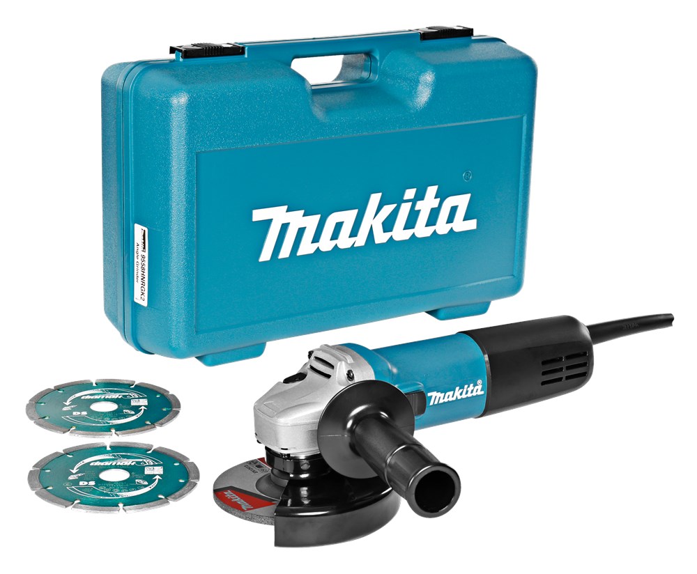 Wolkenkrabber toezicht houden op Sceptisch Makita haakse slijper 9558HNRGK2 125mm 840W in koffer incl accessoire set (  + 2 diamantschijven) | Polvo bv