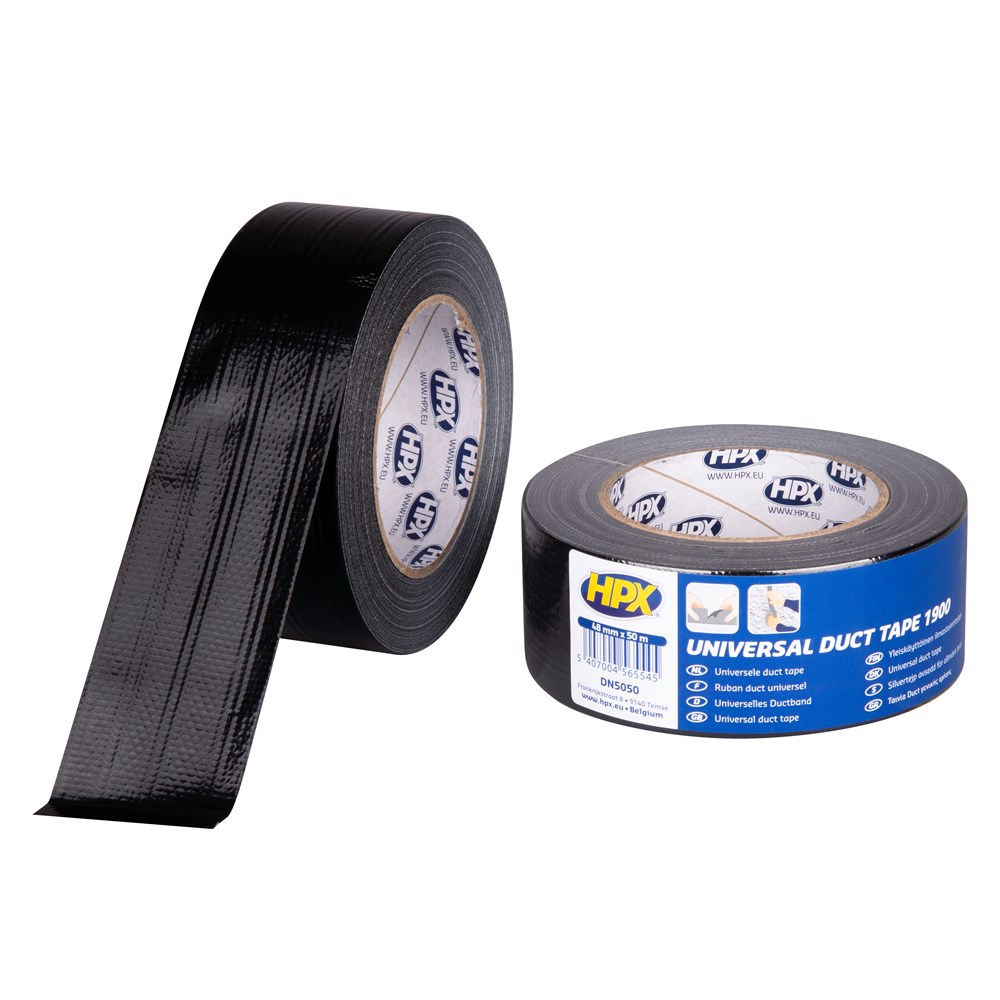 HPX ducttape 1900 zwart 48mm rol 50 meter (1)