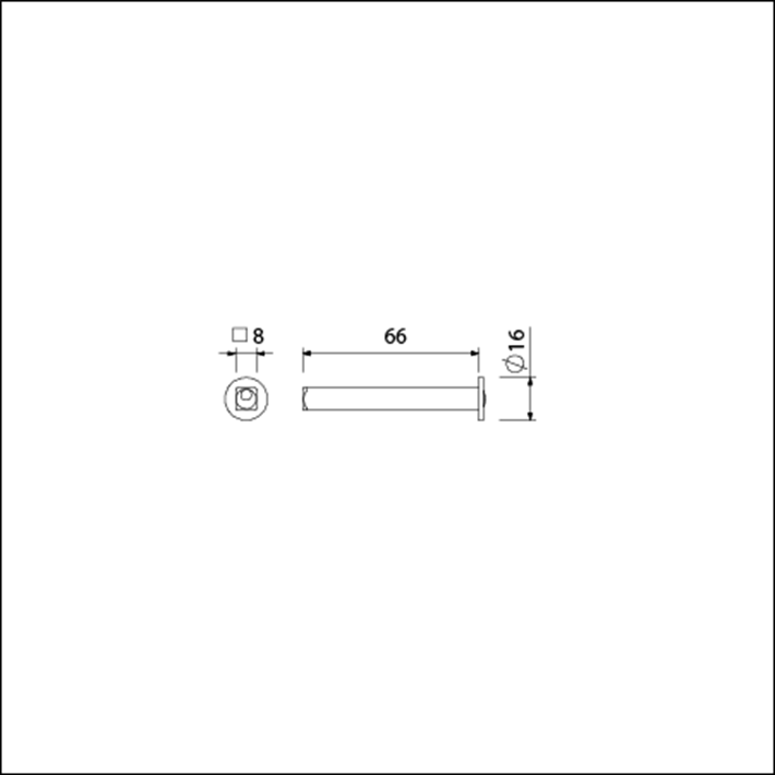 T-wisselquickstift 8x66 aanslag