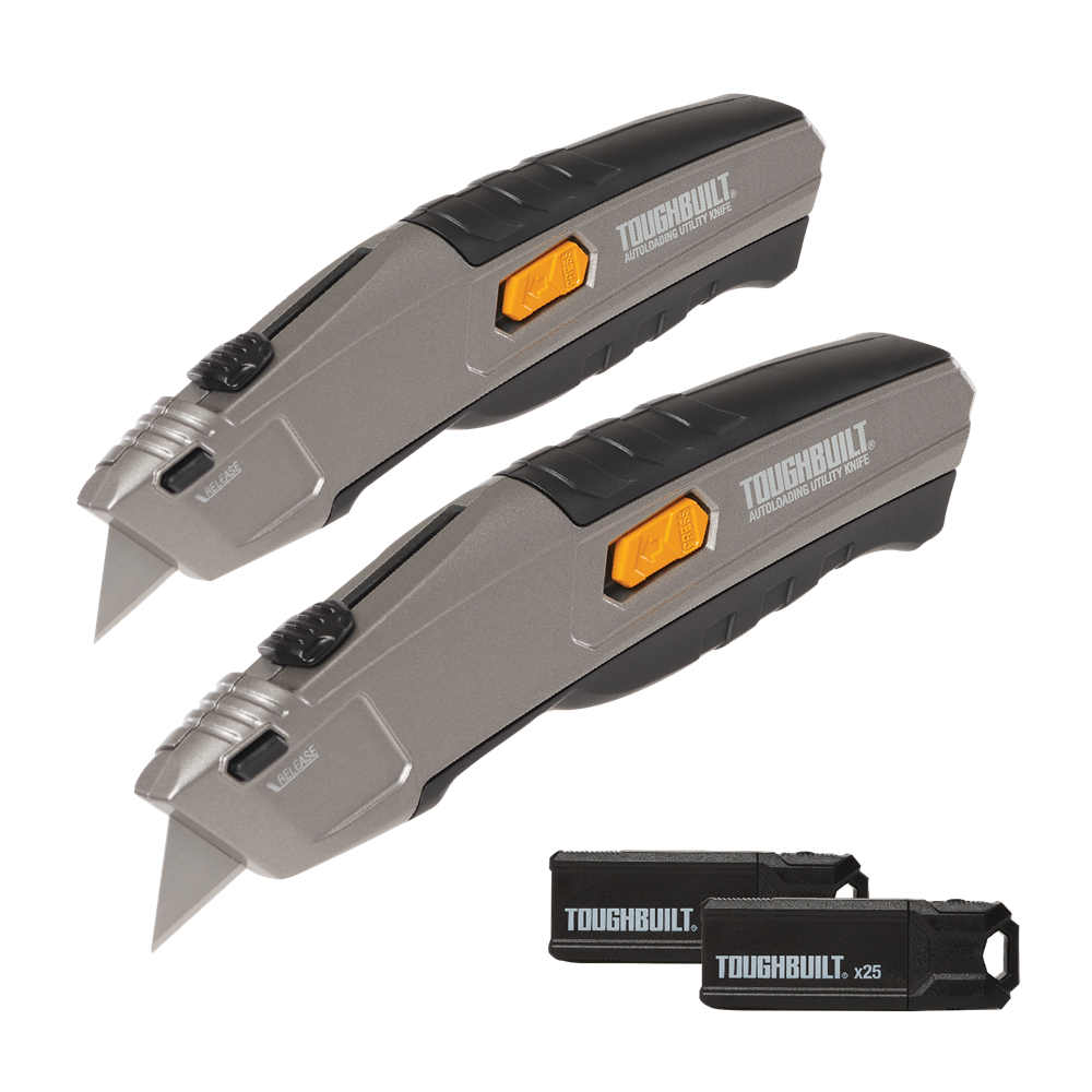 ToughBuilt Auto-loading Utility Knife Twin Pack