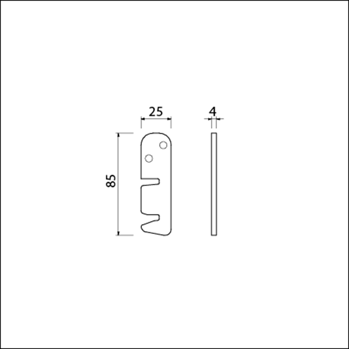 T-sluithaak dubbel 4mm