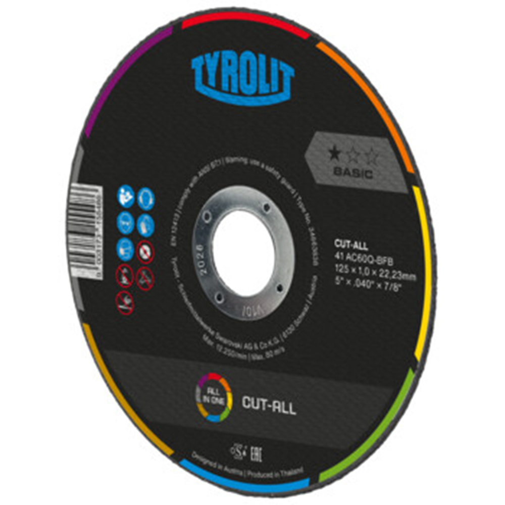 Tyrolit 125mm x 1mm Basic Cut-all Universal Grinder Disc