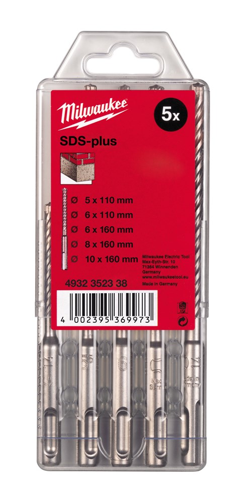 Afbeelding voor Set SDS-plus hamerboren in kunststof cassette (5-delig) SDS-Plus M2 Drill bits