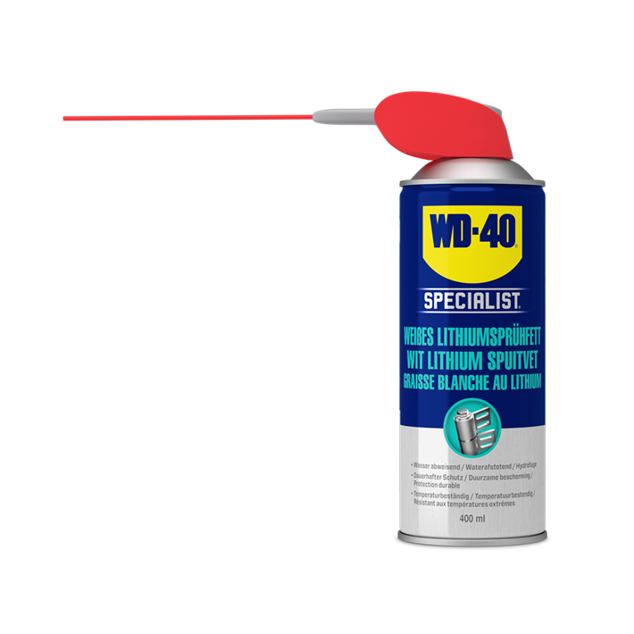 WD-40 Specialist Wit Lithium spuitvet 400ml Straw Up