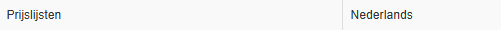 19. Prijslijsten
