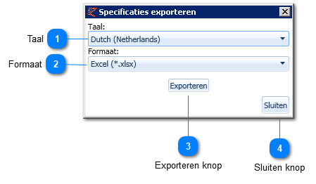 Specificaties exporteren
